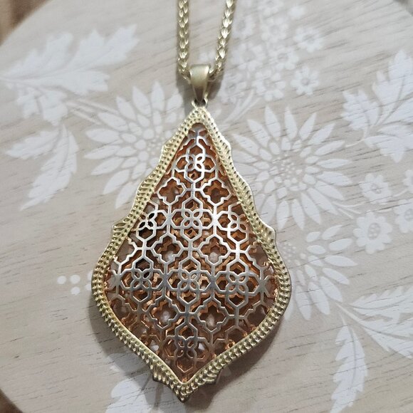 Kendra Scott Jewelry - Kendra Scott Filigree Aiden Gold Rose Gold Long Necklace